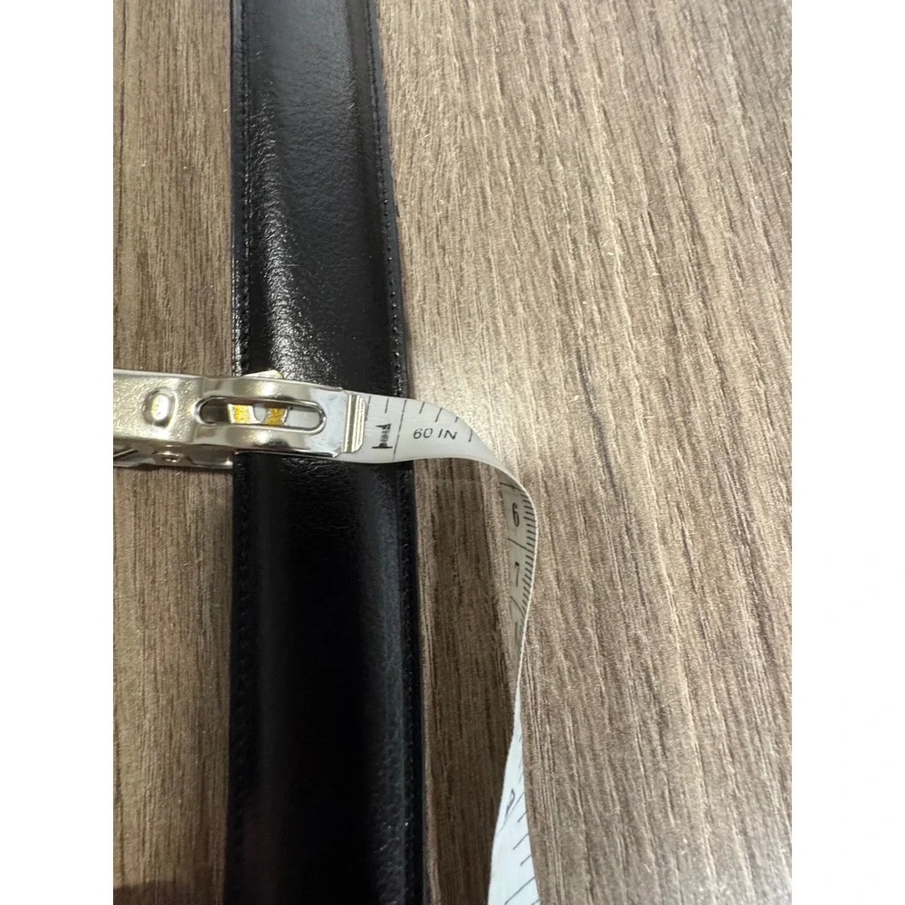 Perry‎ Ellis Mens Black Genuine Leather Dress Belt Size 44 1P35150